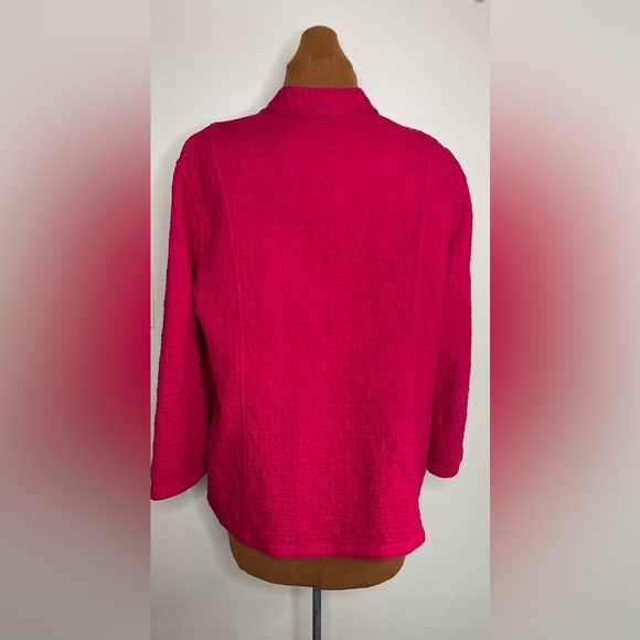 Chico's Rina in Gladiolus Pink Tribal Quilted Reversible Jacket Size Large - Picture 5 of 7